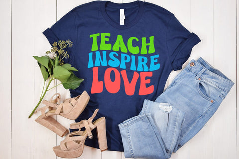 Teach Inspire Love I Teacher Sublimation I Teacher Shirt PNG Sublimation Happy Printables Club 