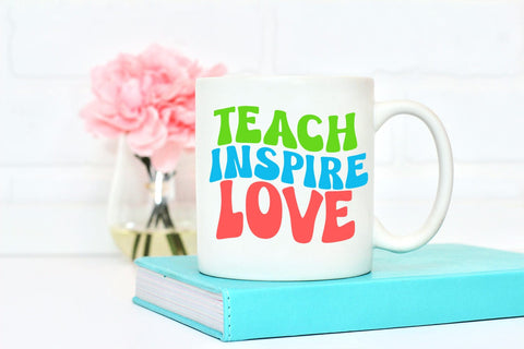 Teach Inspire Love I Teacher Sublimation I Teacher Shirt PNG Sublimation Happy Printables Club 