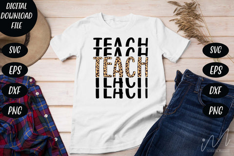 Teach leopard png, teacher t shirt, cool teacher t shirt cut file SVG Isabella Machell 