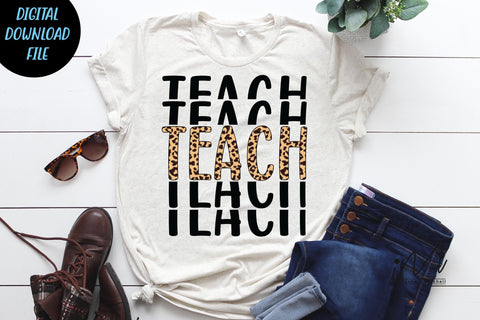 Teach leopard png, teacher t shirt, cool teacher t shirt cut file SVG Isabella Machell 