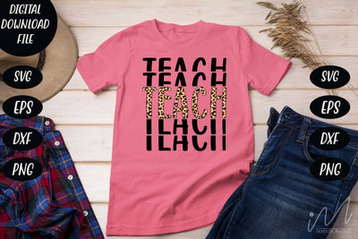 Teach leopard png, teacher t shirt, cool teacher t shirt cut file SVG Isabella Machell 