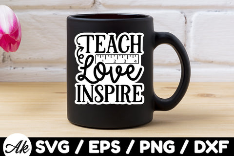 Teach love inspire Stickers SVG akazaddesign 