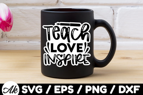 Teach love inspire Stickers SVG akazaddesign 
