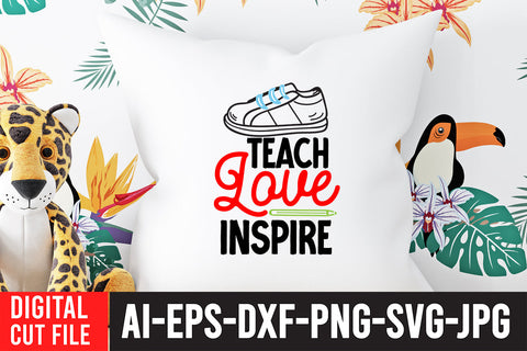 Teach Love inspire SVG Cut File SVG BlackCatsMedia 