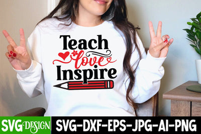 Teach Love Inspire SVG Cut File SVG BlackCatsMedia 