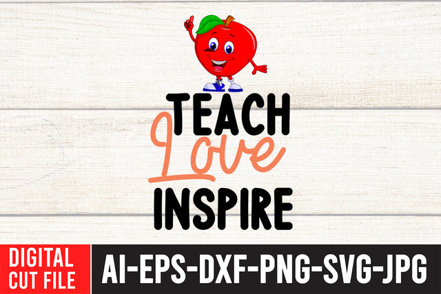 Teach Love Inspire SVG Cut File SVG BlackCatsMedia 