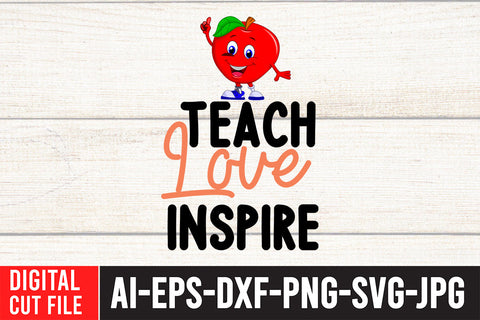 Teach Love Inspire SVG Cut File SVG BlackCatsMedia 