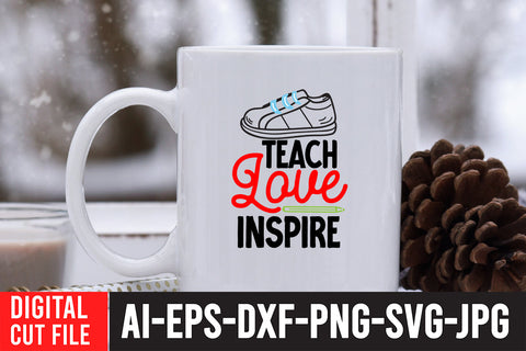 Teach Love inspire SVG Cut File SVG BlackCatsMedia 