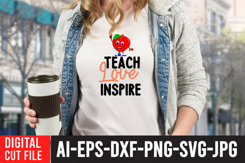 Teach Love Inspire SVG Cut File SVG BlackCatsMedia 