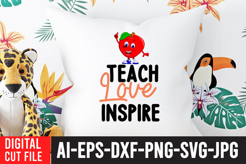 Teach Love Inspire SVG Cut File SVG BlackCatsMedia 