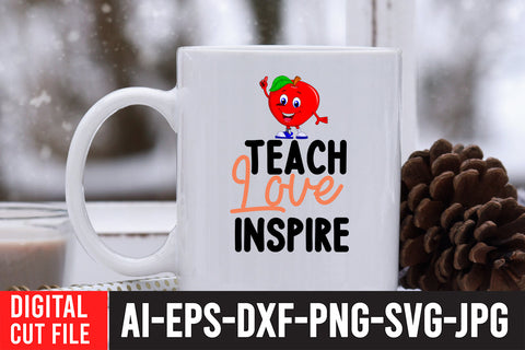 Teach Love Inspire SVG Cut File SVG BlackCatsMedia 