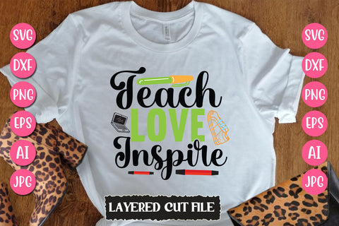 Teach Love Inspire SVG Cut File SVG Newmockups 