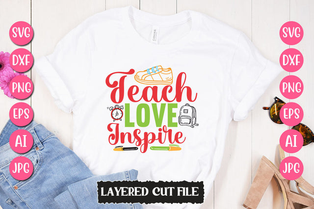 Teach Love Inspire SVG Cut File SVG Newmockups 