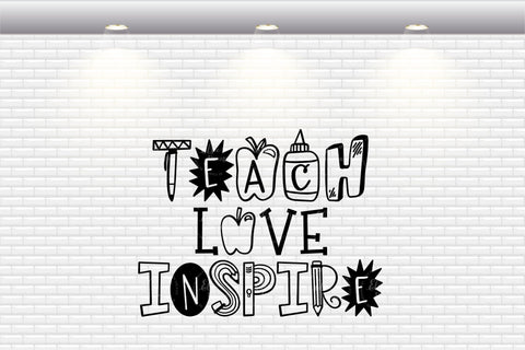 Teach Love Inspire - SVG, PNG, DXF, EPS SVG Elsie Loves Design 