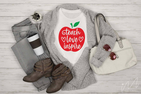 Teach love inspire svg,Kindergarten Teacher Svg, Cool Teacher T-shirt svg, Cut files, Funny Teacher Svg SVG Isabella Machell 