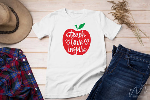 Teach love inspire svg,Kindergarten Teacher Svg, Cool Teacher T-shirt svg, Cut files, Funny Teacher Svg SVG Isabella Machell 