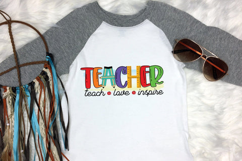 Teach Love Inspire - Teacher Sublimation Design Sublimation CraftLabSVG 