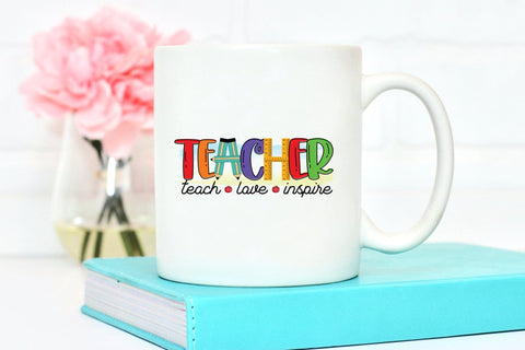 Teach Love Inspire - Teacher Sublimation Design Sublimation CraftLabSVG 