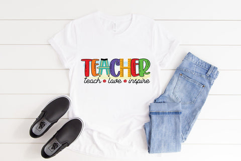 Teach Love Inspire - Teacher Sublimation Design Sublimation CraftLabSVG 