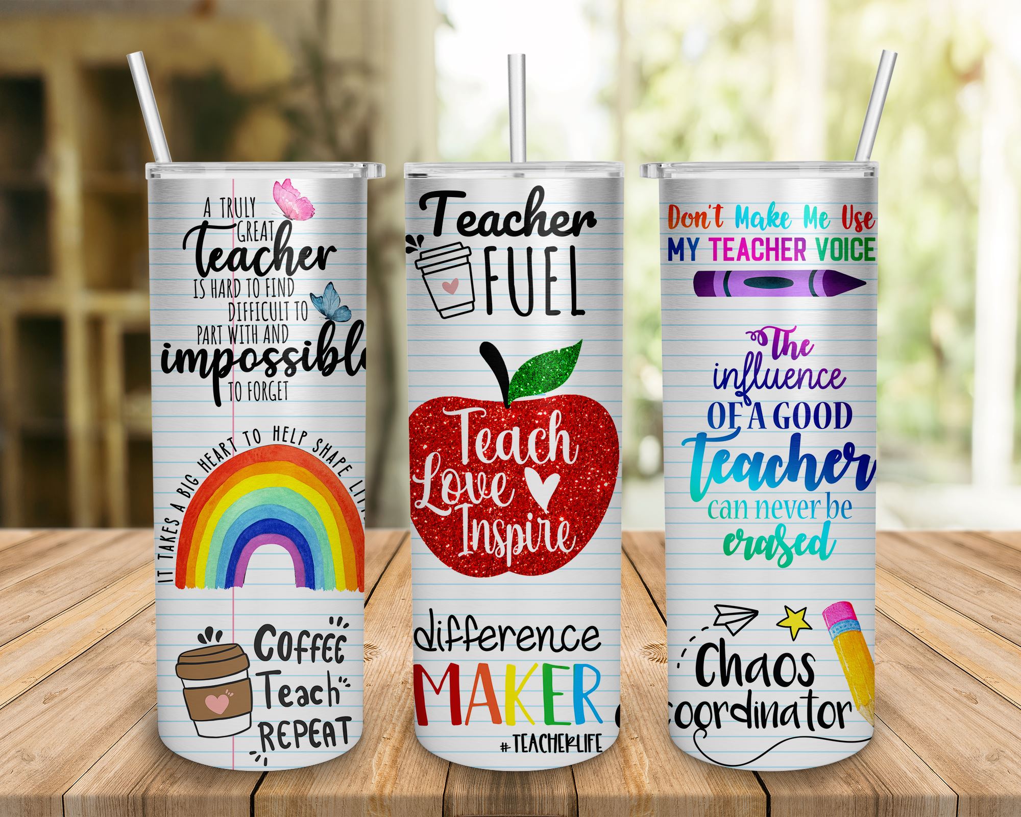 Teacher Life Tumbler Design, Back to School 20oz Skinny Tumbler, Messy Bun Teacher  Tumbler Wrap Design Template PNG Instant Download - So Fontsy