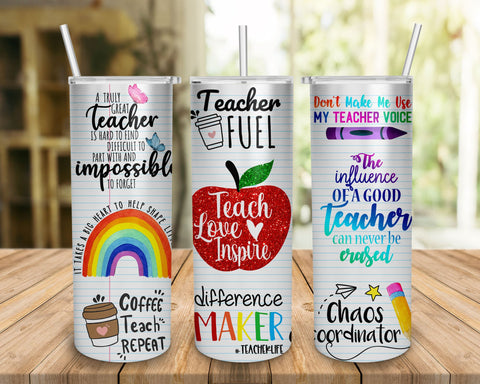 Teach Love Inspire Tumbler PNG, Inspire Tumbler, Teacher Png, Love Design,20 Oz. Skinny Tumbler Wrap Sublimation,Tumbler Designs Sublimation Sublimation BOO-design 