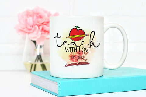 Teach With Love I Teacher Sublimation I Teacher Shirt PNG Sublimation Happy Printables Club 