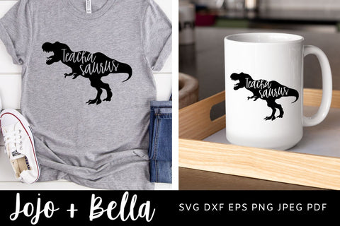 Teachasaurus SVG, Teacher Svg, School svg, Back to School Svg, Dinosaur Svg, Svg, Svg files for Cricut, Sublimation Designs Downloads SVG Jojo&Bella 