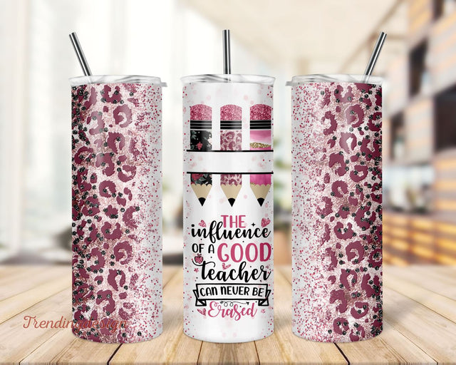 Teacher 20oz Skinny Tumbler Sublimation Designs, Teacher Leopard Glitter Tumbler Wrap Png Instant Download Sublimation TrendingDesign 