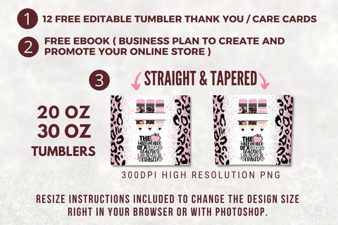Teacher 20oz Skinny Tumbler Sublimation Designs, Teacher Tumbler Design for Straight & Tapered Tumblers - PNG Sublimation TumblersByPhill 