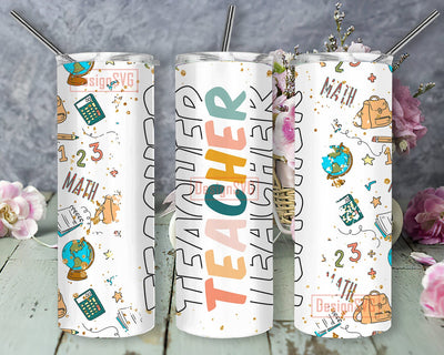 Teacher 20oz Tumbler Design, Teacher Life Tumbler Png, Back To School Tumbler Wrap, Teacher Sublimation Design, Teacher Gift, Digital Download Sublimation DesignSVG 