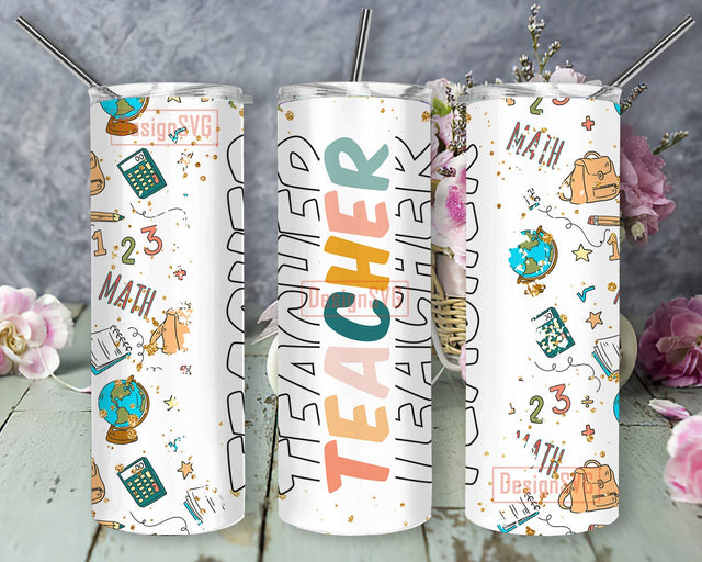 Teacher 20oz Tumbler Design, Teacher Life Tumbler Png, Back To School Tumbler Wrap, Teacher Sublimation Design, Teacher Gift, Digital Download Sublimation DesignSVG 