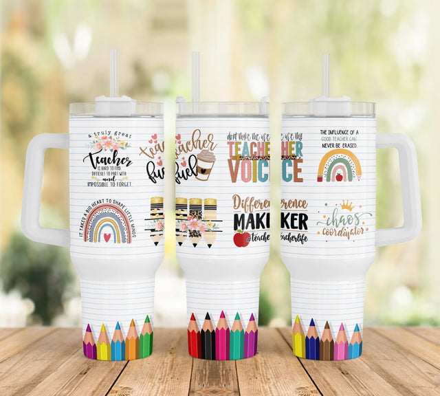 Teacher 40oz Quencher Tumbler Sublimation Design, 40oz Quencher Tumbler Teacher, Teacher Fuel, Chaos Coordinator, Teacher Life PNG Instant Download Sublimation CaldwellArt 