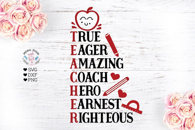 Teacher acronym Cut File SVG Graphic House Design 