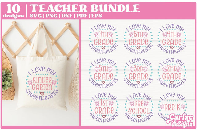 Teacher and School SVG Bundle | I love my Sweethearts SVG SVG Carla C Designs 