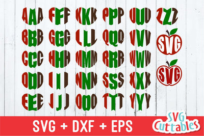Teacher Apple Monogram Font SVG Svg Cuttables 