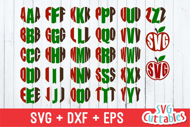 Teacher Apple Monogram Font SVG Svg Cuttables 