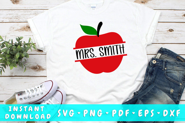 Teacher Apple Monogram SVG SVG HappyDesignStudio 