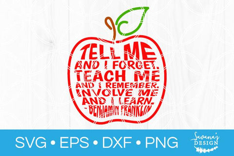 Teacher Apple Quote SVG SVG SavanasDesign 
