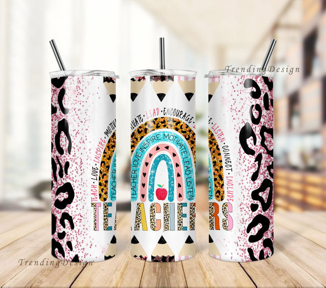 Teacher Appreciation 20oz Skinny Tumbler Wrap Template, Teacher Sublimation Tumbler Designs PNG DIGITAL Sublimation TrendingDesign 