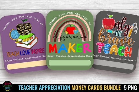 Teacher Appreciation Money Cards Bundle I Teacher Money Cards Sublimation Happy Printables Club 