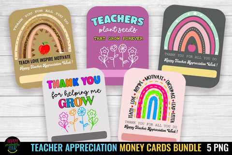 Teacher Appreciation Money Cards Bundle I Teacher Money Cards Sublimation Happy Printables Club 