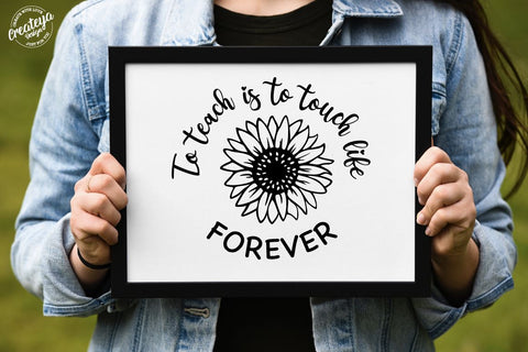 Teacher appreciation quotes SVG with Sunflower SVG SVG Createya Design 