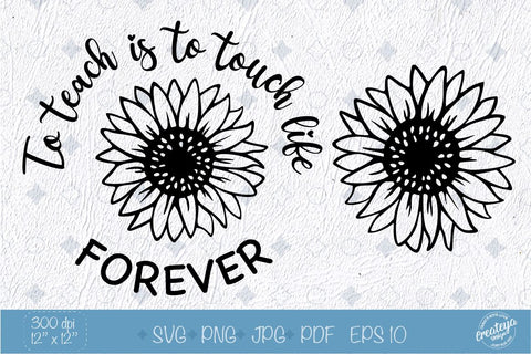 Teacher appreciation quotes SVG with Sunflower SVG SVG Createya Design 