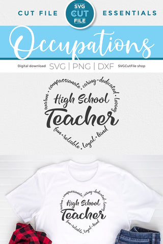 Teacher appreciation svg, high school teacher svg heart word art SVG SVG Cut File 