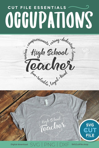 Teacher appreciation svg, high school teacher svg heart word art SVG SVG Cut File 