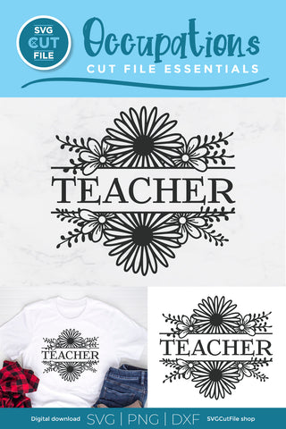 Teacher appreciation svg with flowers SVG SVG Cut File 