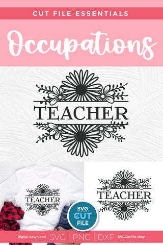 Teacher appreciation svg with flowers SVG SVG Cut File 