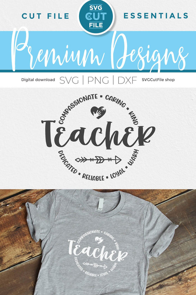 Teacher appreciation svg with round circle for men or women SVG SVG Cut File 