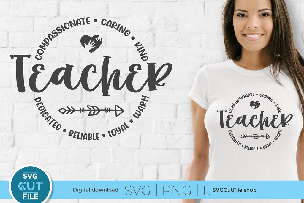 Teacher appreciation svg with round circle for men or women - So Fontsy