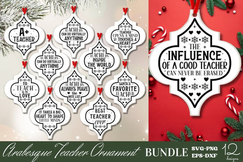 Teacher Arabesque Ornament Bundle SVG DESIGNISTIC 